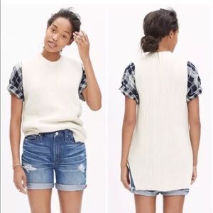 Madewell ivory sleeveless sweater merino yak knit